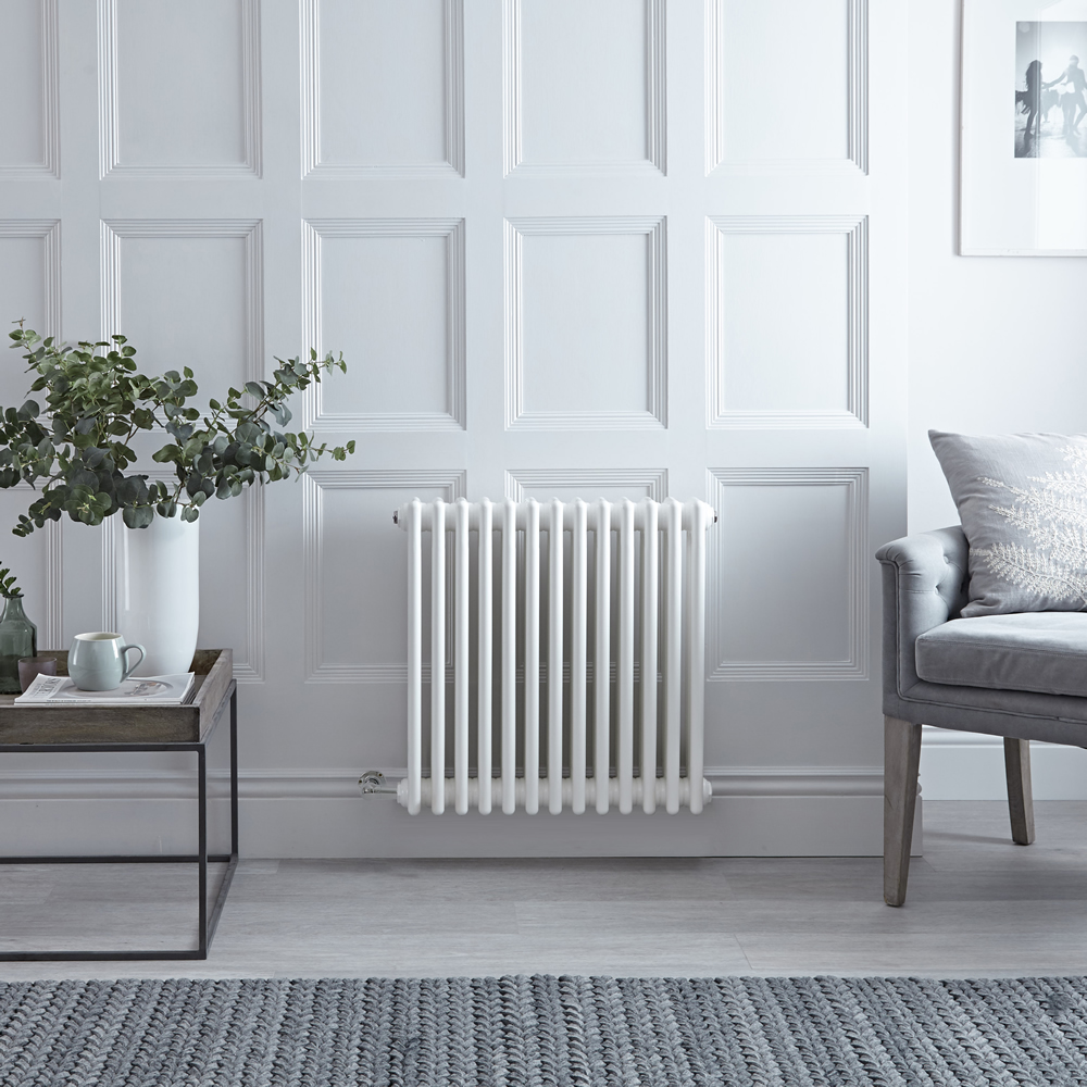 Elektrische Designradiator Horizontaal Klassiek Wit 60cm x 60,5cm x 10cm - Windsor