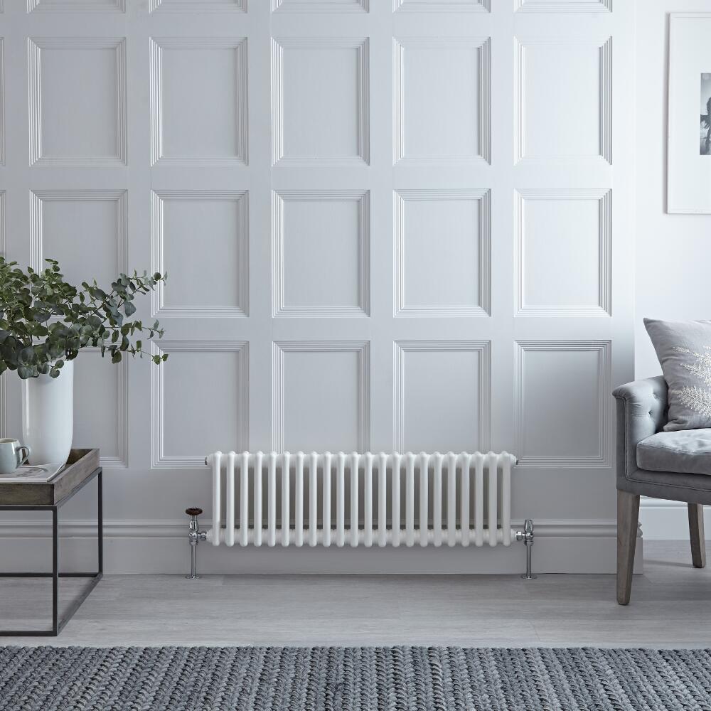 Designradiator Horizontaal Klassiek Wit 30cm x 101cm x 6,8cm 700 Watt - Windsor