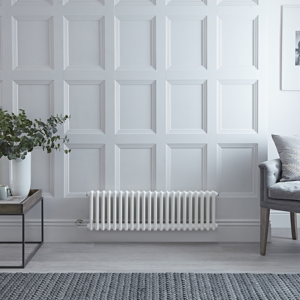 Windsor Elektrische Designradiator Horizontaal Klassiek Wit 30cm x 101,3cm x 6,8cm