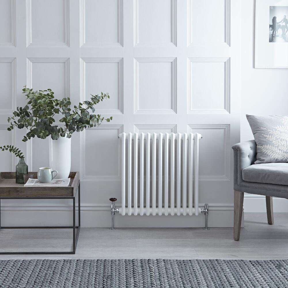 Designradiator Horizontaal Klassiek Wit 60cm x 60,5cm x 6,8cm 738 Watt - Windsor