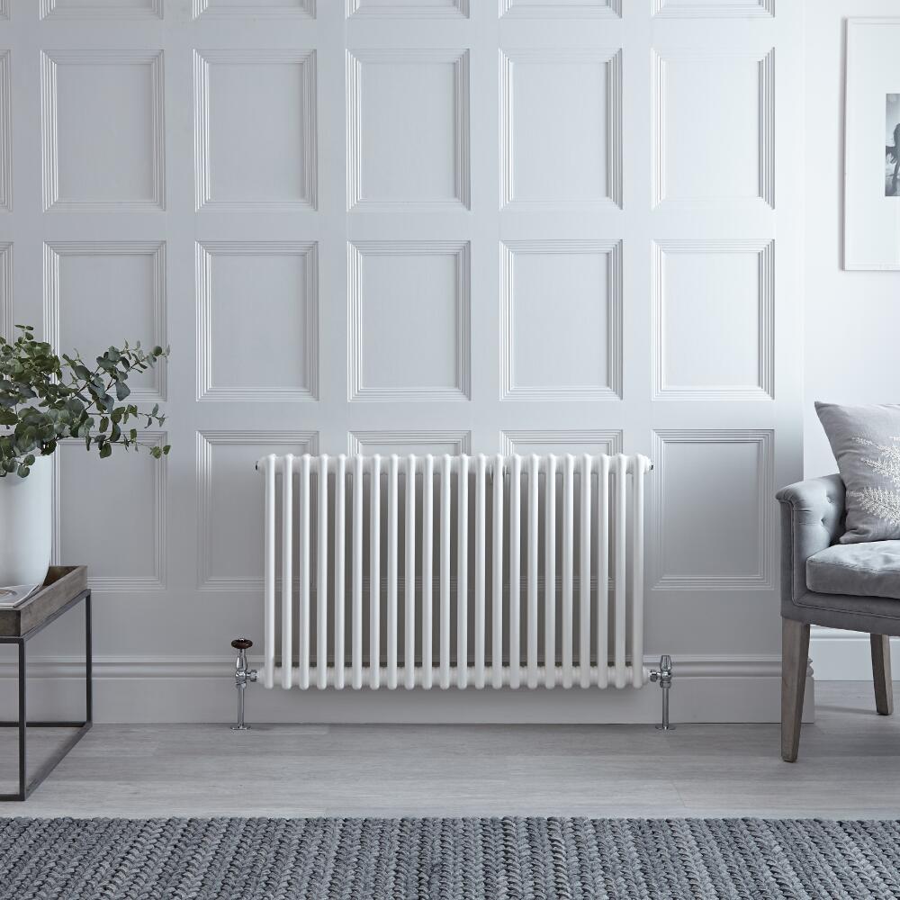 Designradiator Horizontaal Klassiek Wit 60cm x 101cm x 6,8cm 1249 Watt - Windsor