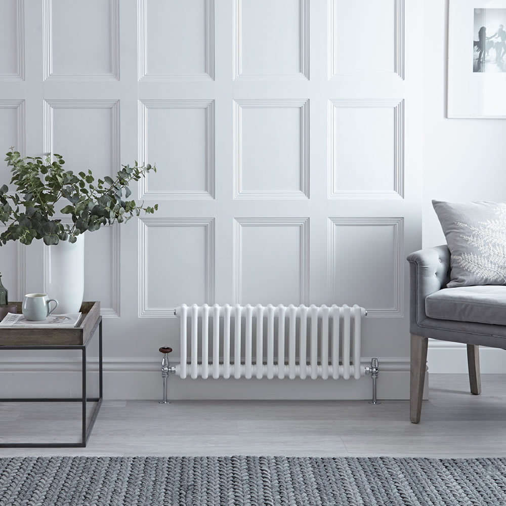 Designradiator Horizontaal Klassiek Wit 30cm x 78,5cm x 6,8cm 541 Watt - Windsor