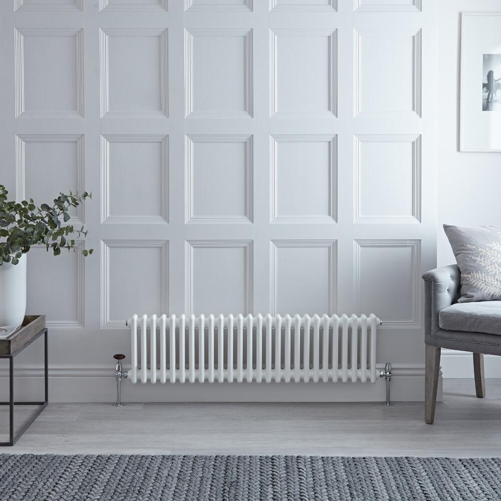 Windsor Designradiator Horizontaal Klassiek Wit 30cm x 119,3cm x 6,8cm 827 Watt