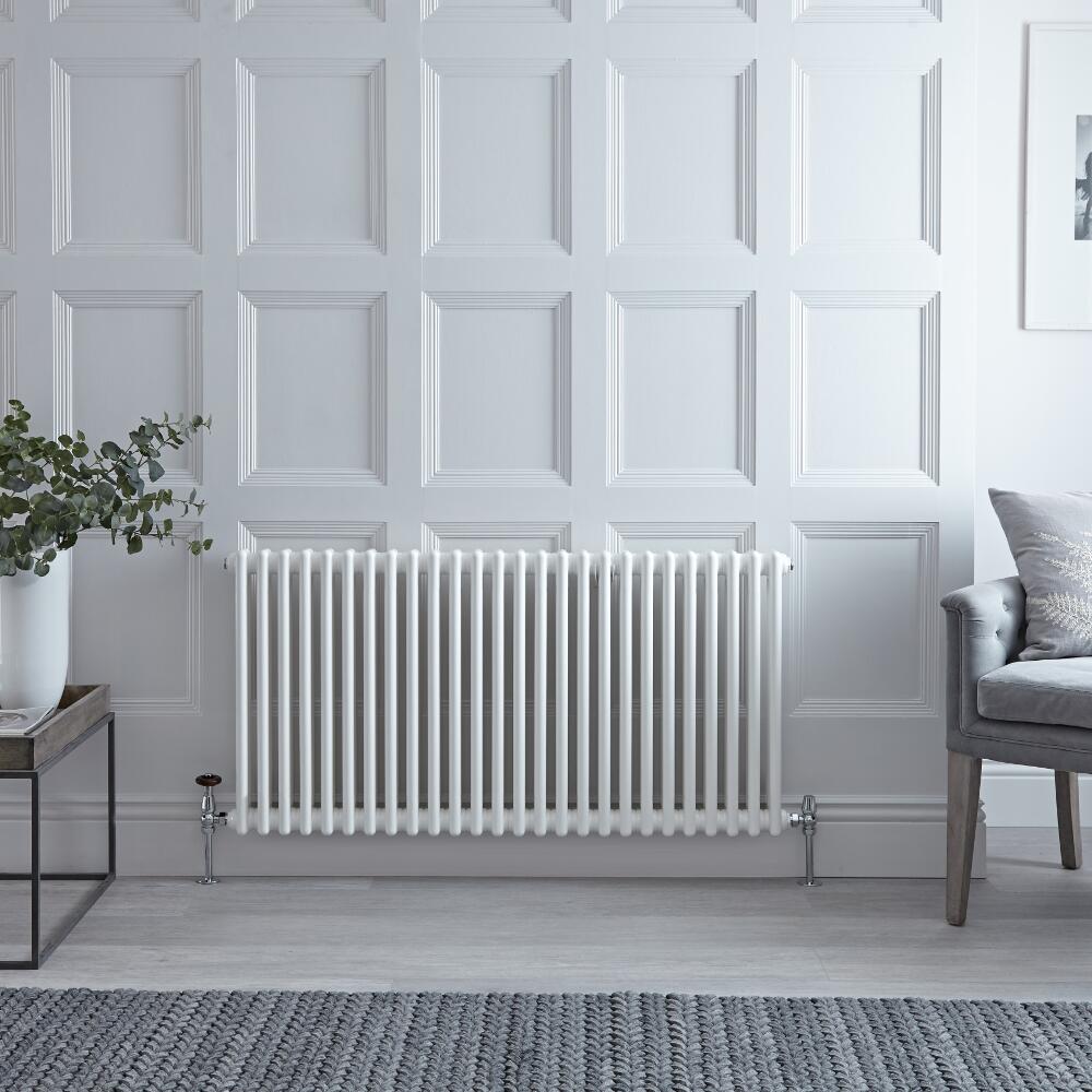 Windsor Designradiator Horizontaal Klassiek Wit 60cm x 119,3cm x 6,8cm 1476 Watt