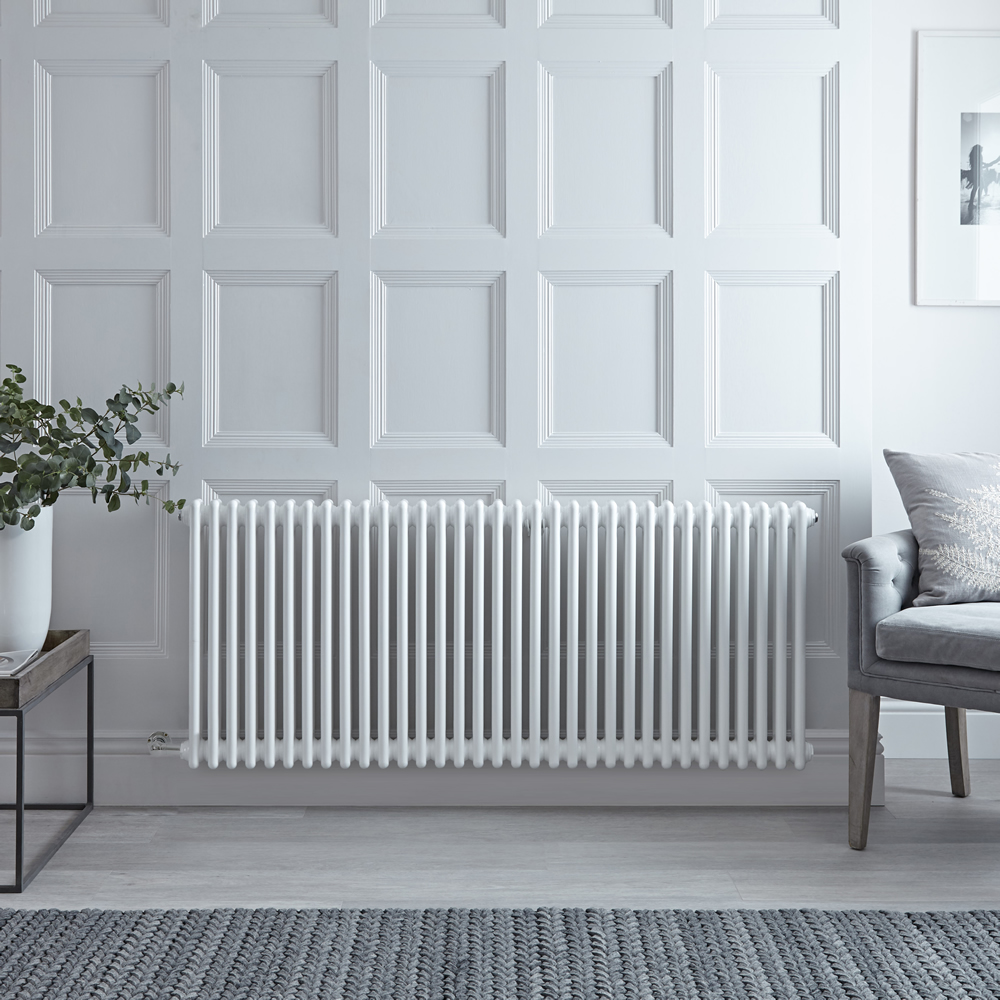 Elektrische Designradiator Horizontaal Klassiek Wit 60cm x 150,5cm x 6,8cm - Windsor