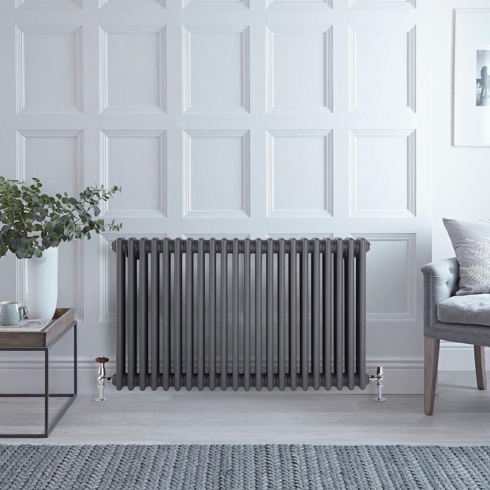 Windsor Designradiator Horizontaal Klassiek Antraciet 60cm x 99cm x 10cm 1794 Watt