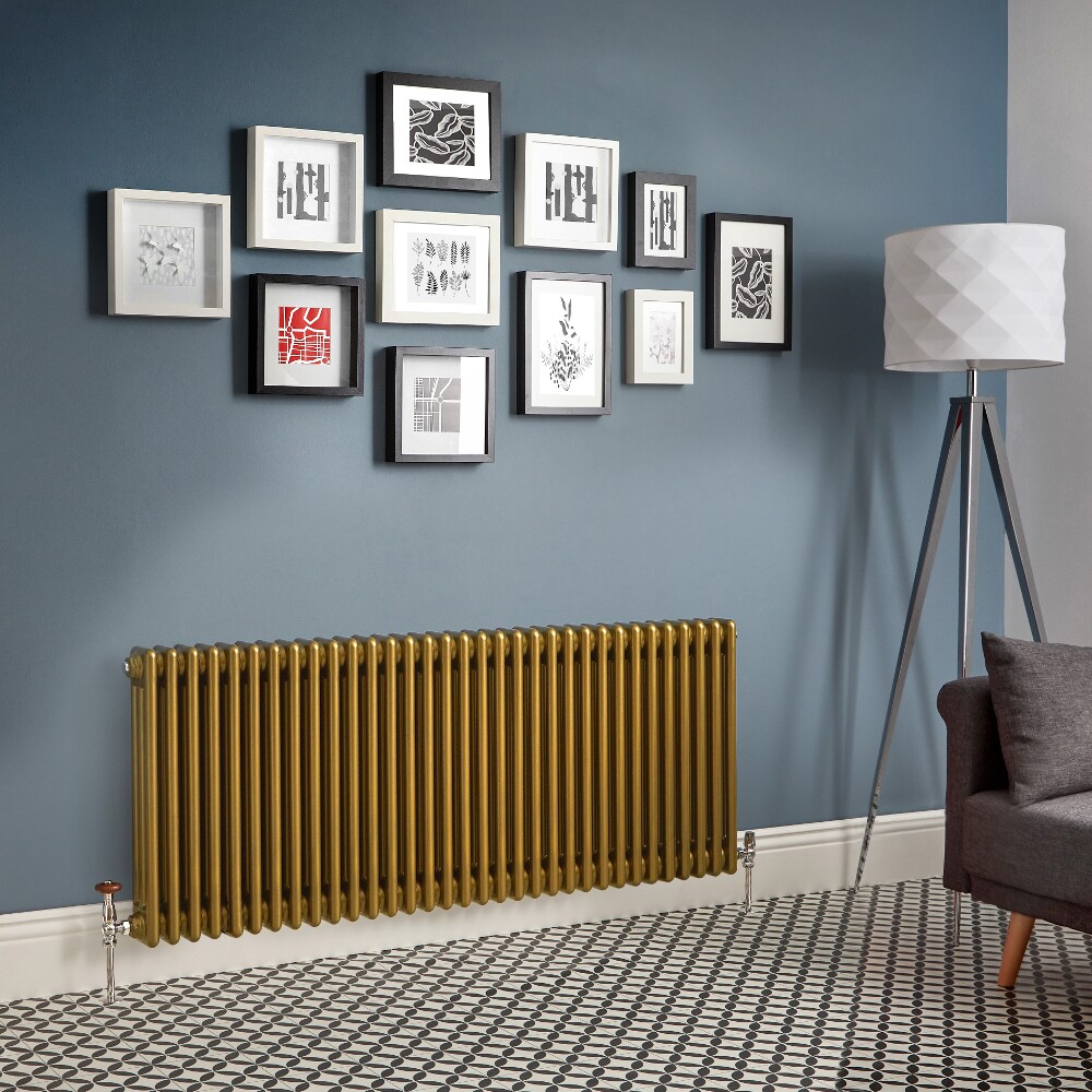 Kolomradiator Horizontaal Goud Metallic | Kies de Afmeting | Windsor