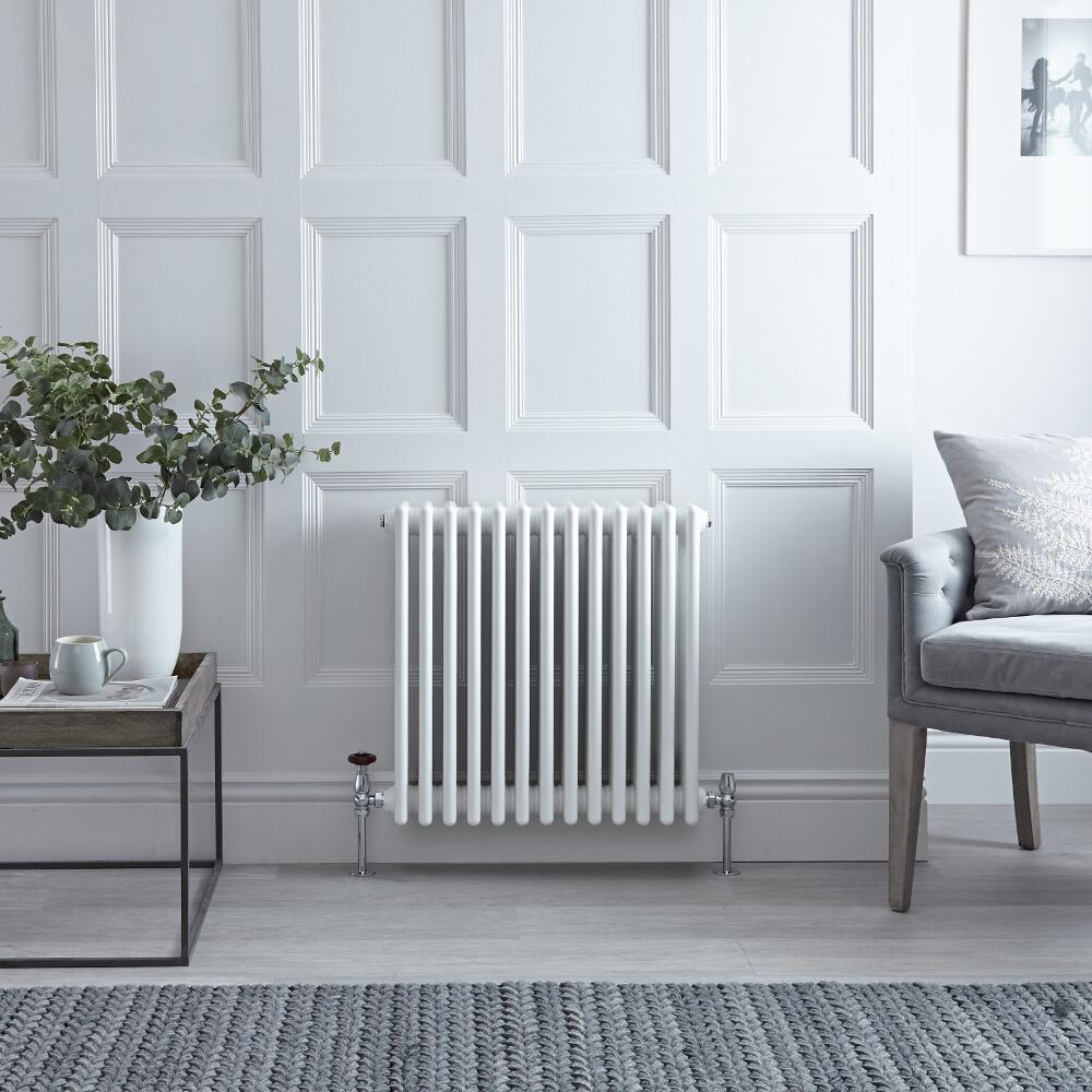 Windsor Designradiator Horizontaal Klassiek Wit 60cm x 58,5cm x 13,3cm 1234 Watt