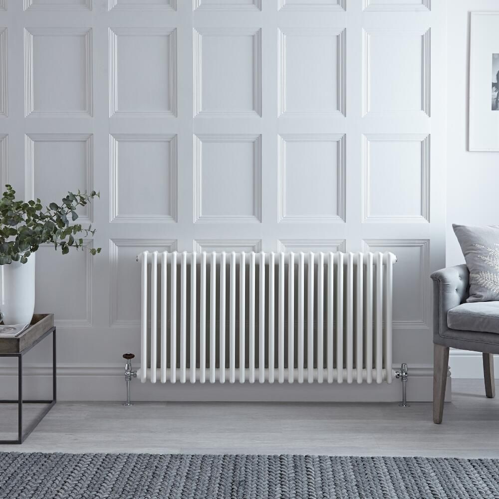 Windsor Designradiator Horizontaal Klassiek Wit 60cm x 117cm x 13,3cm 2467 Watt