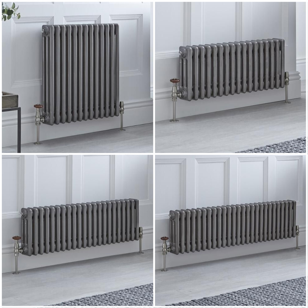Kolomradiator Horizontaal 3-Kolommen Klassiek Gelakt Metaal | Keuze van Afmetingen en Poten | Windsor