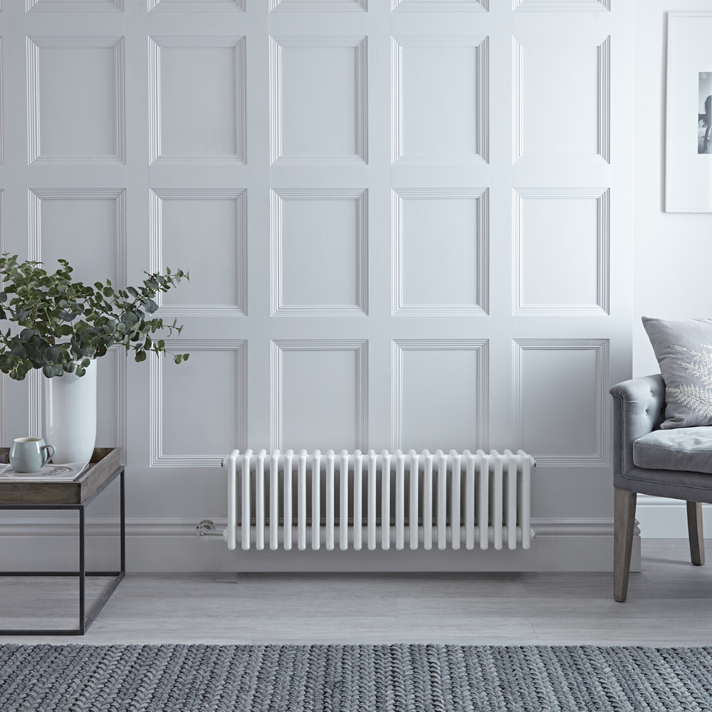 Elektrische Designradiator Horizontaal Klassiek Wit 30cm x 101cm x 13,3cm - Windsor