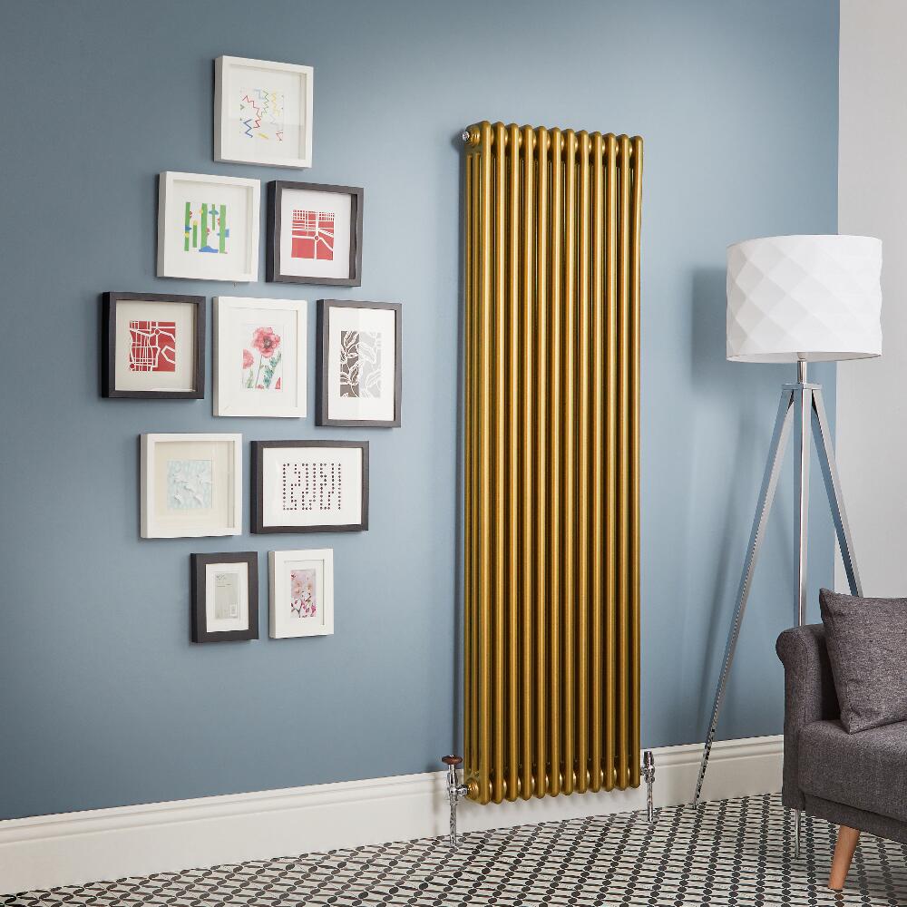 Kolomradiator Verticaal Goud Metallic | Kies de Afmeting | Windsor