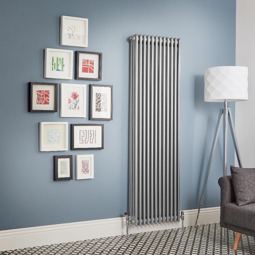 Kolomradiator Verticaal Zilver Metallic | Kies de Afmeting | Windsor