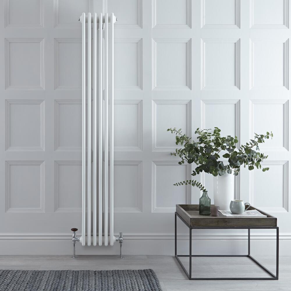 Windsor Designradiator Verticaal Klassiek Wit 180cm x 27cm x 13,3cm 1615 Watt