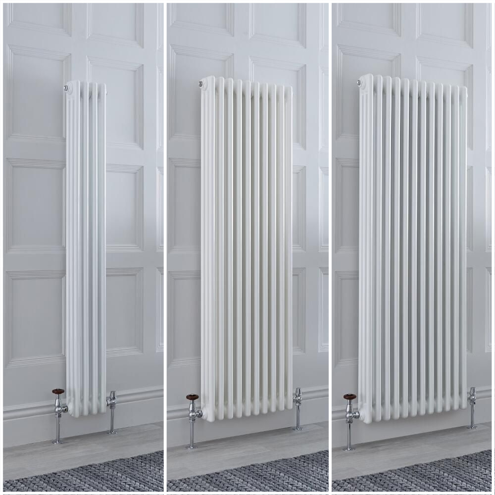 Kolomradiator Verticaal 3-Kolommen Klassiek Wit | Keuze van Afmetingen en Poten | Windsor