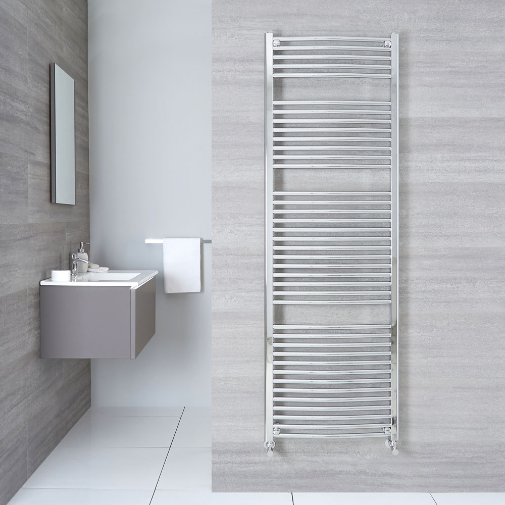 Ischia Gebogen Handdoekradiator Chroom 180cm x 60cm x 5,2cm 827 Watt