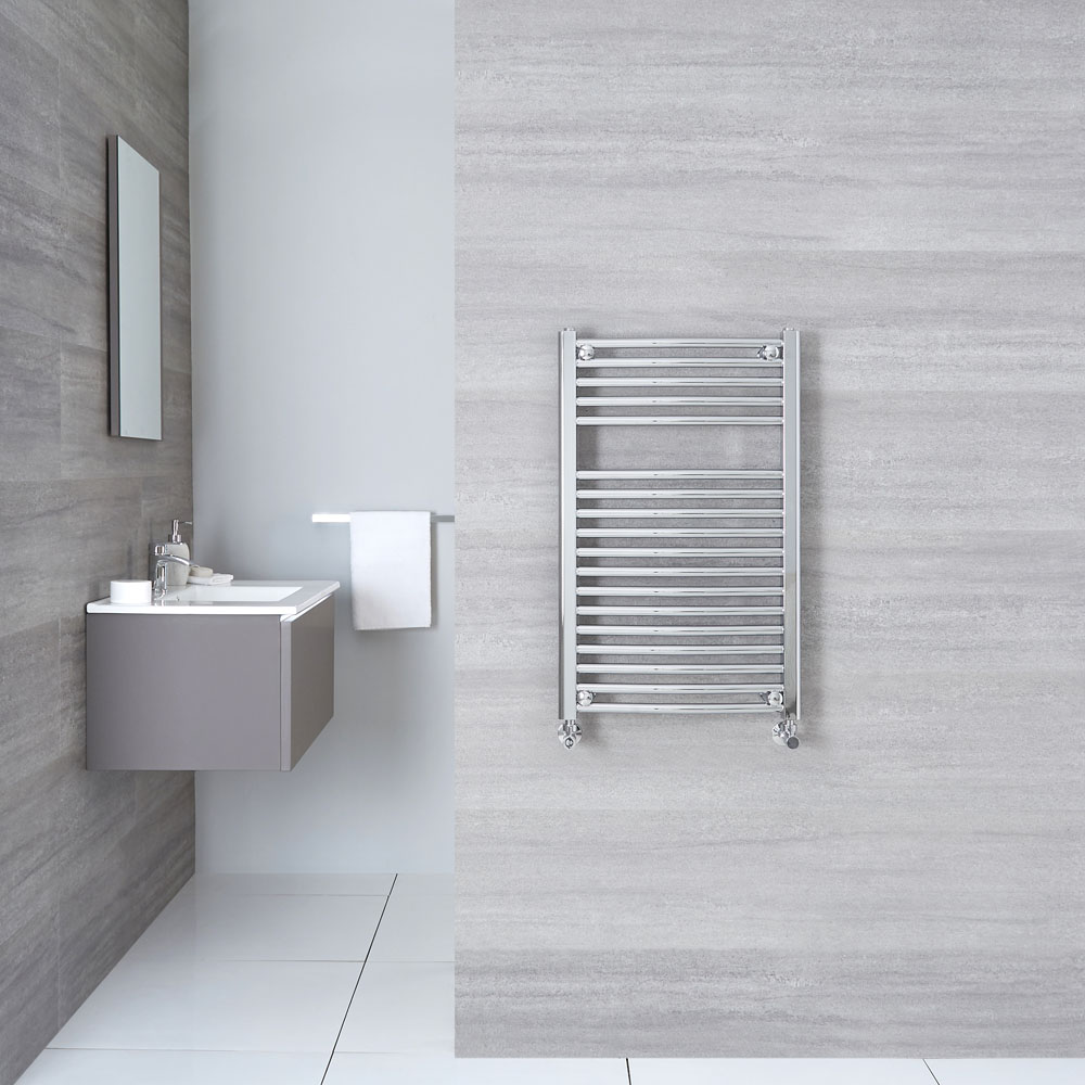 Ischia Gebogen Handdoekradiator Chroom 80cm x 50cm x 4,8cm 327 Watt