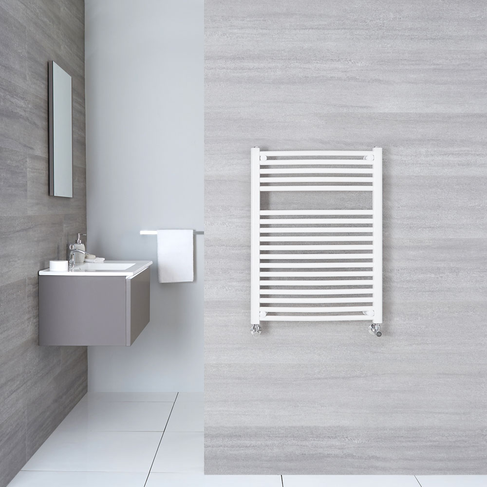 Etna Gebogen Handdoekradiator Wit 80cm x 60cm x 5,2cm 592 Watt