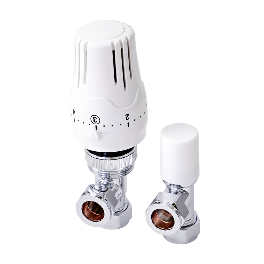Thermostatische Radiatorkranen Chroom - Haaks