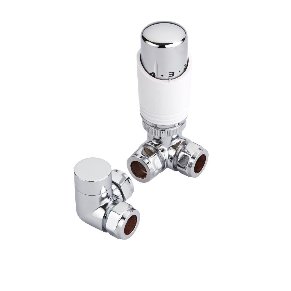 Moderne Thermostaatkranen Haaks Verkeerd ½" Wit
