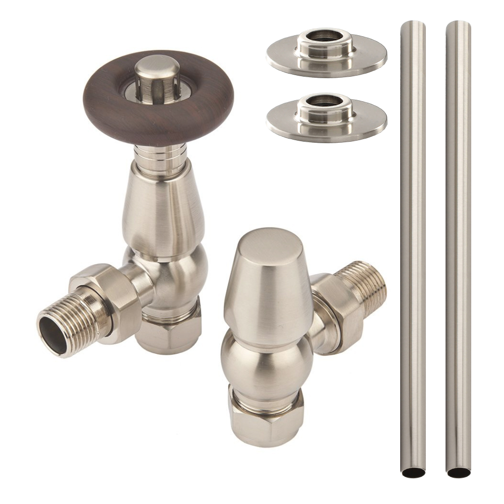 Radiatorkranen Set Thermostatisch Haaks Satijn | Windsor