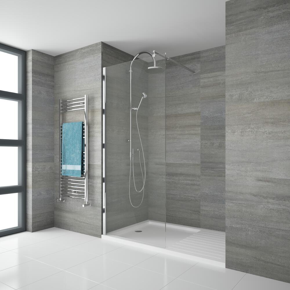 Portland Douchescherm - 8mm dik veiligheidsglas - 195cm x 140cm