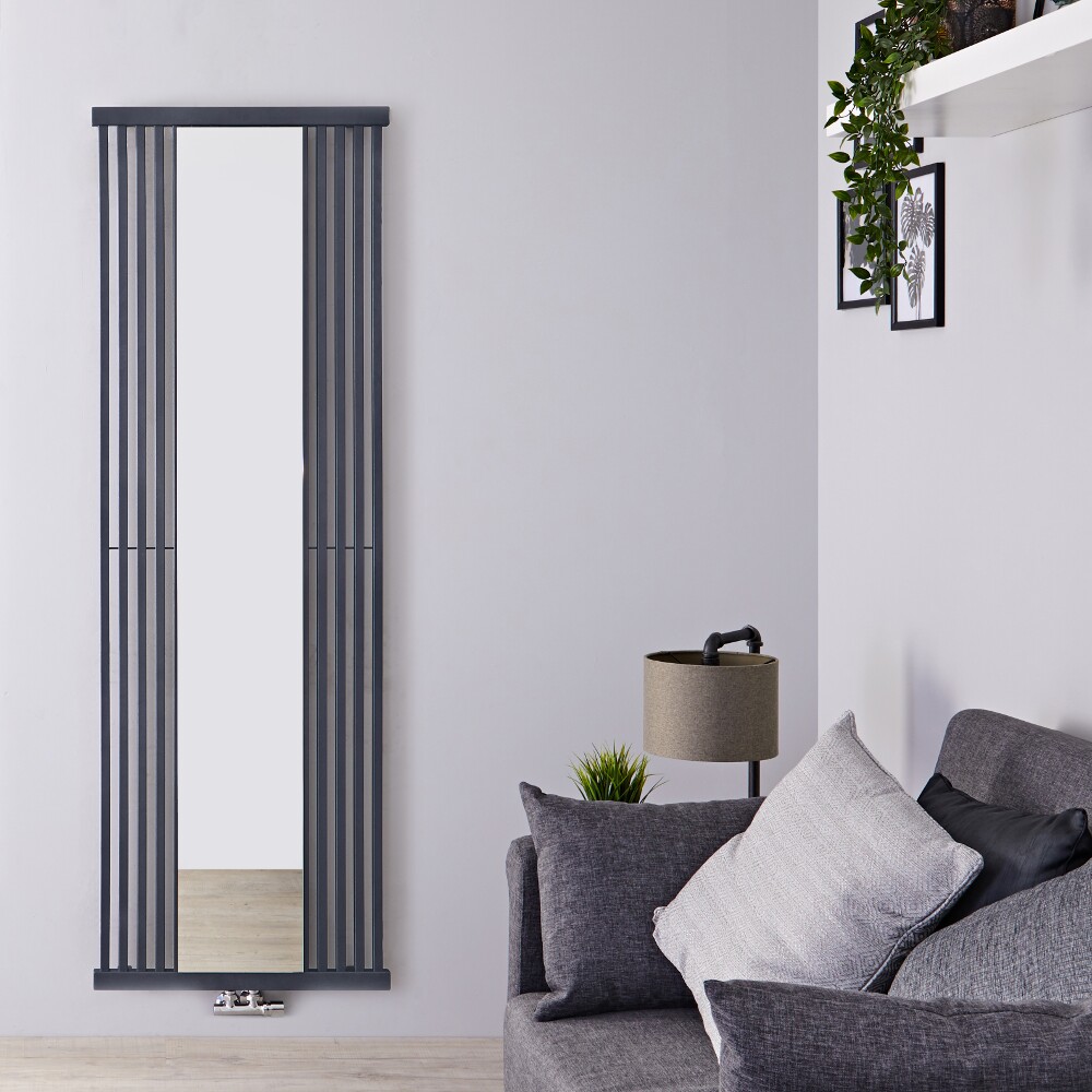 Lublin Spiegel Designradiator Verticaal Steengrijs 170 x 64cm 1172 Watt