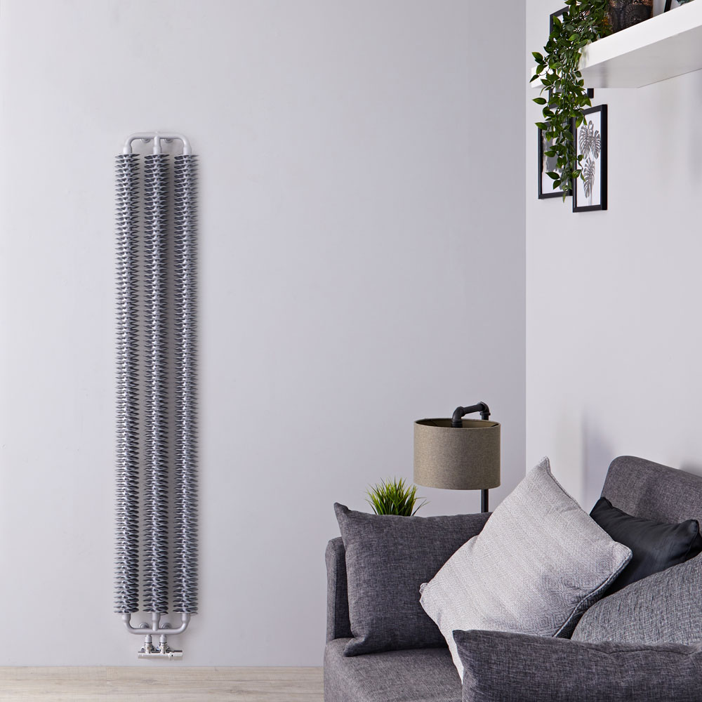 Hudson Reed Tatra Designradiator Verticaal Mat Zilver 172 x 29 cm 836 Watt