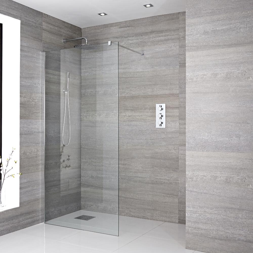 Inloopdouche Combinatie Chroom & Keuze Douchegoot 195 x 120cm